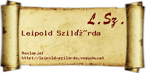 Leipold Szilárda névjegykártya
